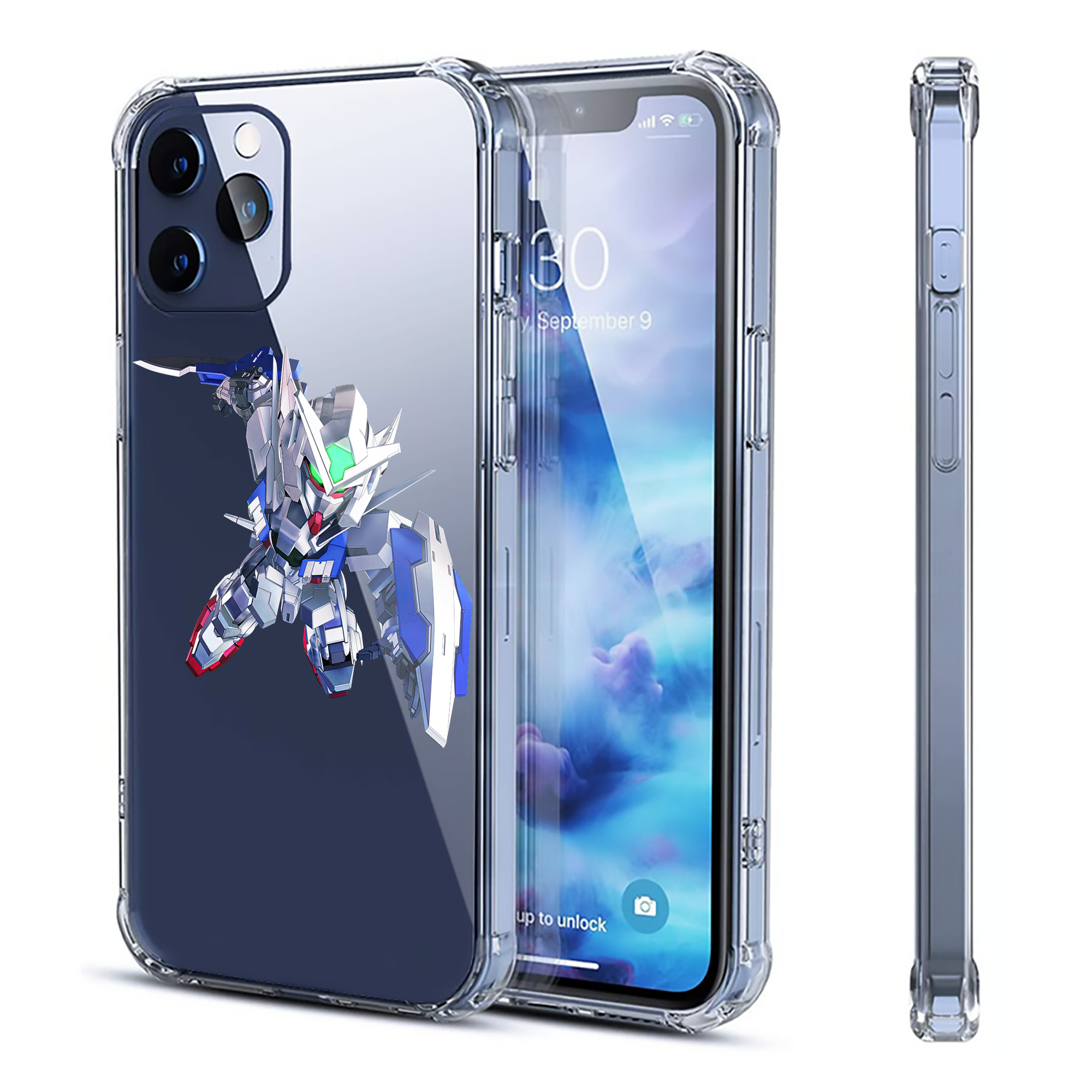 （画像用） 機動戦士ガンダム Mobile Suit Gundam 【iPhone 12シリーズ対応】透明スマホケース（クリアソフトケース）